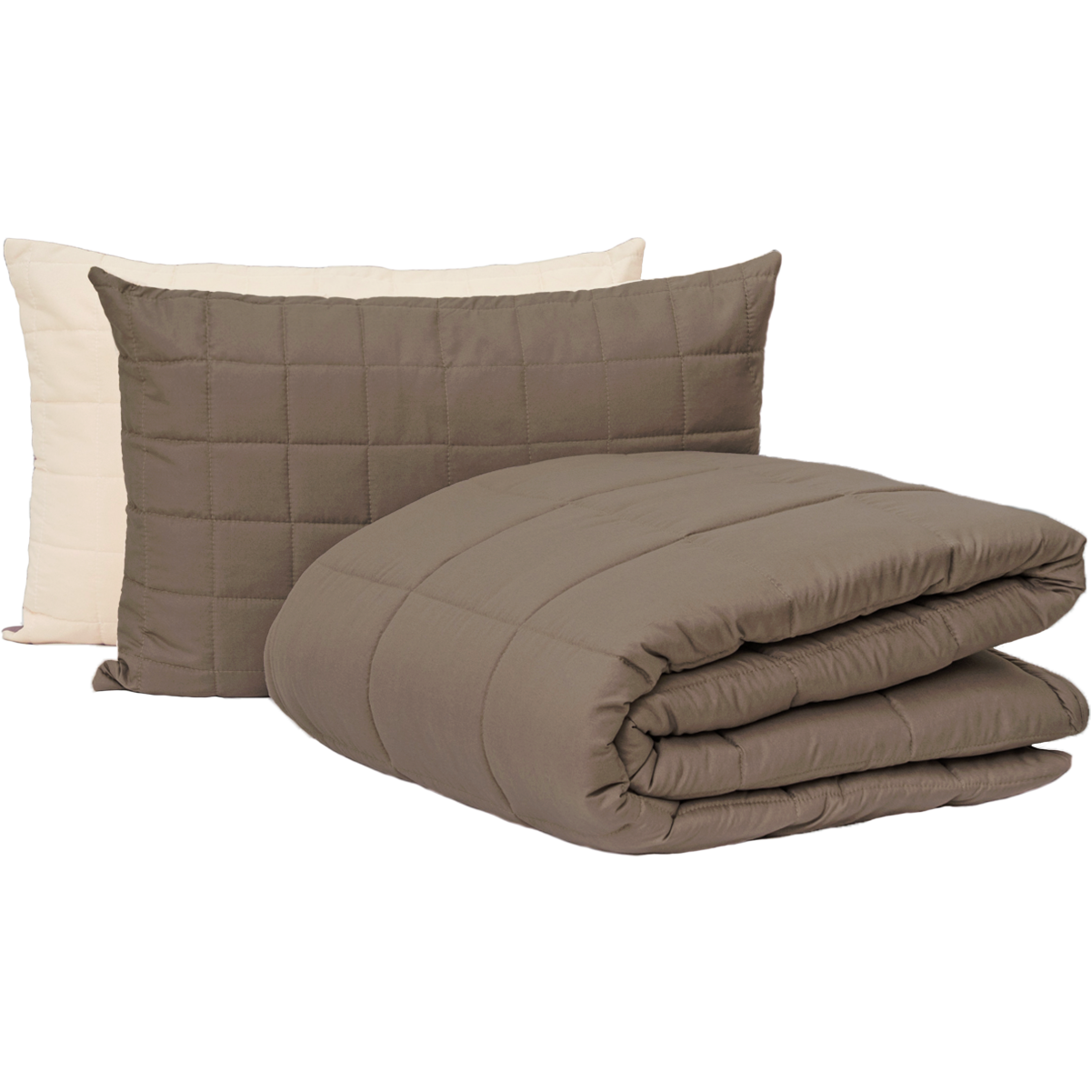 Одеяло силиконовое стеганое Viluta Relax Light 205х140 + 2 наволочки 50х70 Шоколадно-ванильный