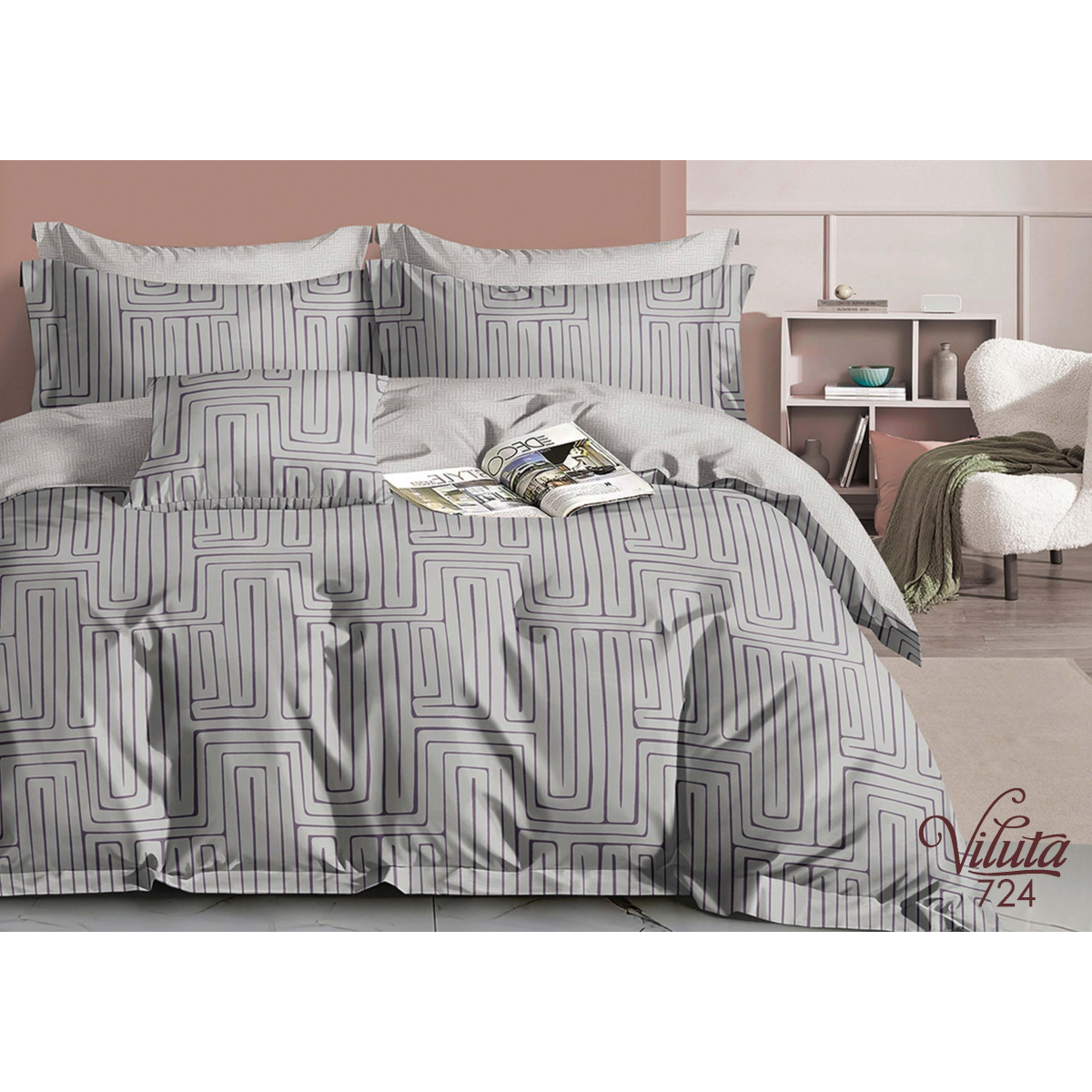 Комплект постельного белья Viluta Полуторный Сатин Twill 724